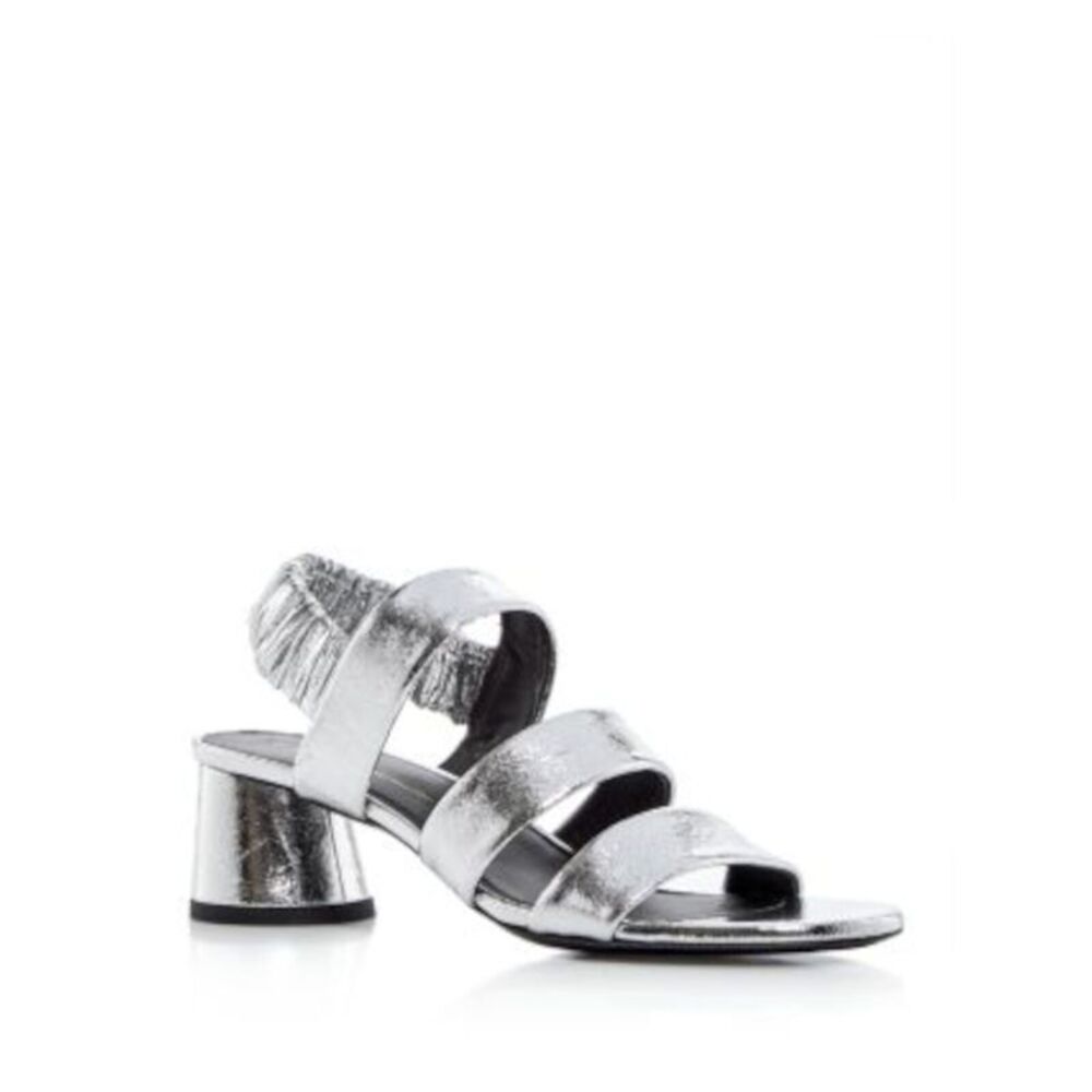 PROENZA SCHOULER Womens Silver Crinkle Glove Slip On Slingback Sandal 36.5